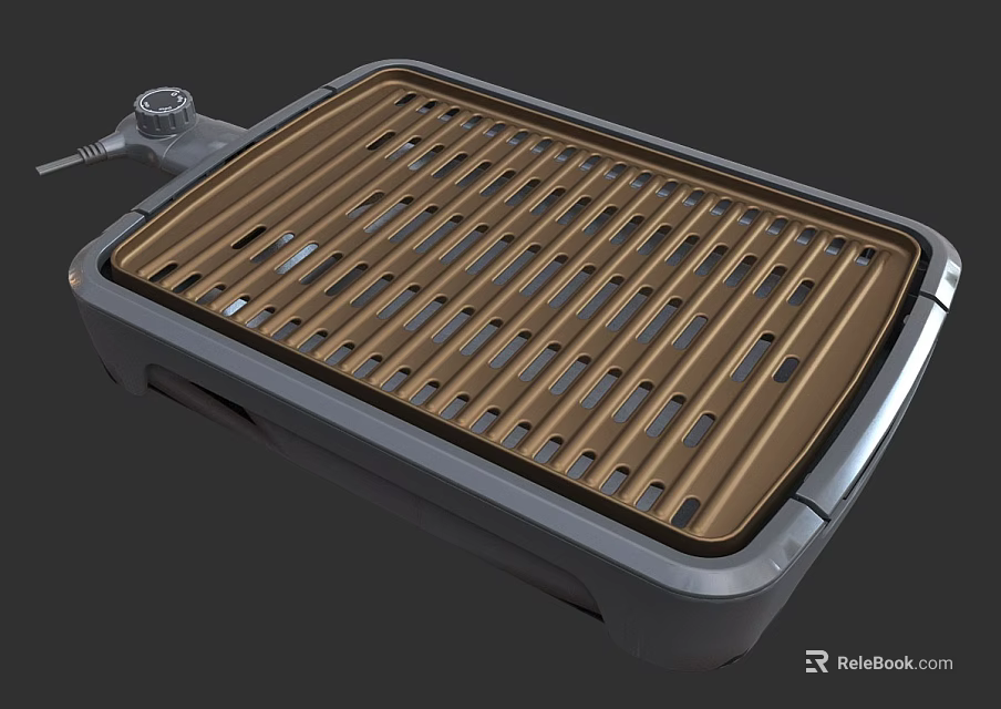 Portable Outdoor BBQ Grill With Metal Grates And Silver Frame Design 3d model 