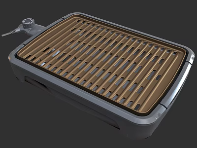 Portable Outdoor BBQ Grill With Metal Grates And Silver Frame Design 3d model