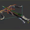 Ornate Crossbow With Golden Decorations Blue Gemstones And Intricate Design