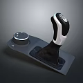 Modern Automotive Gear Shift Lever With Black White Design And Textured Knob On Base