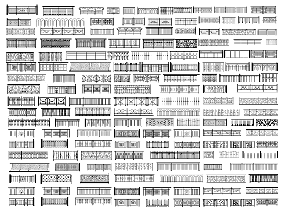 Various Fence Design Patterns And Styles For Home Garden Outdoor Spaces 3d model