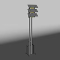 Modern Floor Lamp With Three Tiered Design And Metal Pole Black Base