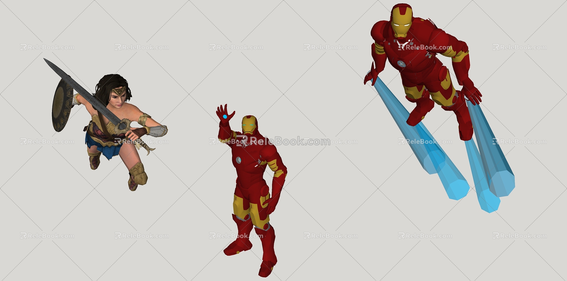 Modern game character Iron Man Wonder Woman model