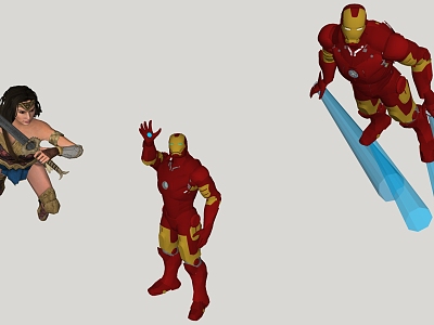 Modern game character Iron Man Wonder Woman model