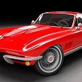 Red Vintage Sports Car With Sleek Shiny Body And Classic Chrome Wheels