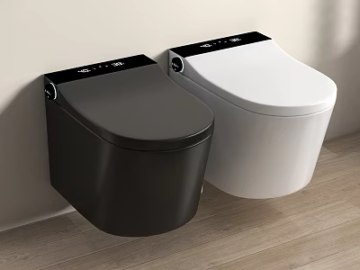 Modern Sleek Wall Mounted Black And White Toilets For Stylish Bathroom Design 3d model