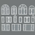 European-style windows 3d model