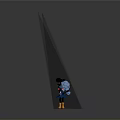 Game Movie Character With Black Spiked Ears And Glossy Surface In Gray Gradient