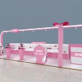 QINZ Pink Specialty Store With Ice Cream Decorations Display Counters And Large Bow