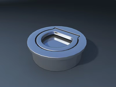 Sleek Silver Washing Machine Circular Control Knob With Smooth Metal Finish 3d model