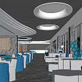 Modern negotiation area sales office negotiation area sofa coffee table combination sand table front desk wine rack art chandelier 3d model