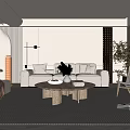 Quiet Living Room Sofa Lazy Sofa Floor Lamp Ornaments 3d model