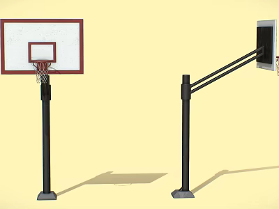 Sports Equipment Basketball Hoops With Fixed And Adjustable Arm Designs Backboard Rim For Outdoor Training 3d model