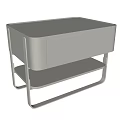 Sleek Modern Entryway Console Table with Metal Frame and Lower Storage Shelf 3d model