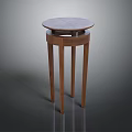 Modern Round Wooden Side Table With Four Slender Legs Classic Design