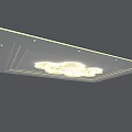 Unique shaped Pendant Light Featuring Illuminated Cloud like Floral Design Square Frame and Golden Border