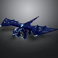 Decorative Blue Dragon Figurine With Glowing Details And Hollow Wing Design 3d model