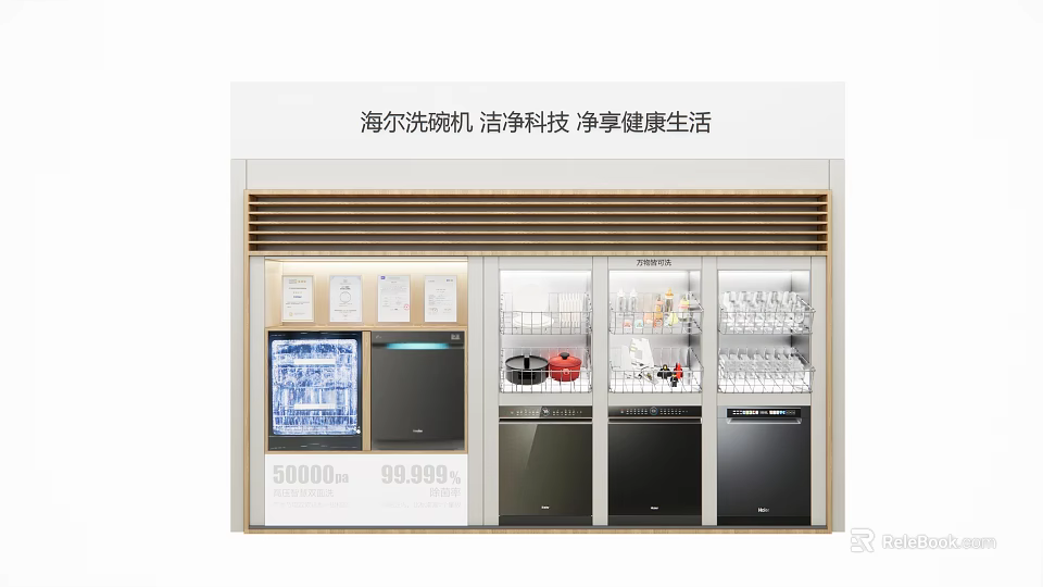 Haier Dishwasher Kitchen Appliance With Cleaning Technology For Healthy Living 3d model 