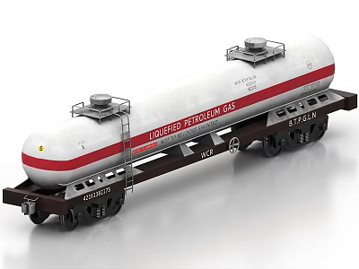 Industrial Equipment Liquefied Petroleum Gas Rail Tank Car with Ladder and Storage 3d model