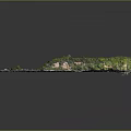 Detailed Terrain Model with Water Bodies Green Vegetation Pathways and Sandy Shores