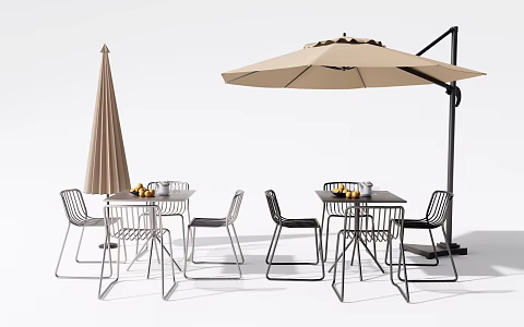 Modern outdoor tables and chairs 3d model