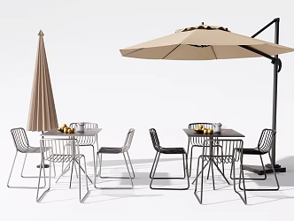 Modern outdoor tables and chairs 3d model