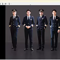 Men in Dark Pilot Uniforms Standing in a Row with Hats and Epaulets