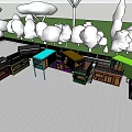 Vibrant Modern Shipping Container Commercial Complex With Reflective Ground And Trees