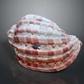 Conch Animal Shell With Pink White Stripes Shiny Surface And Intricate Patterns 3d model