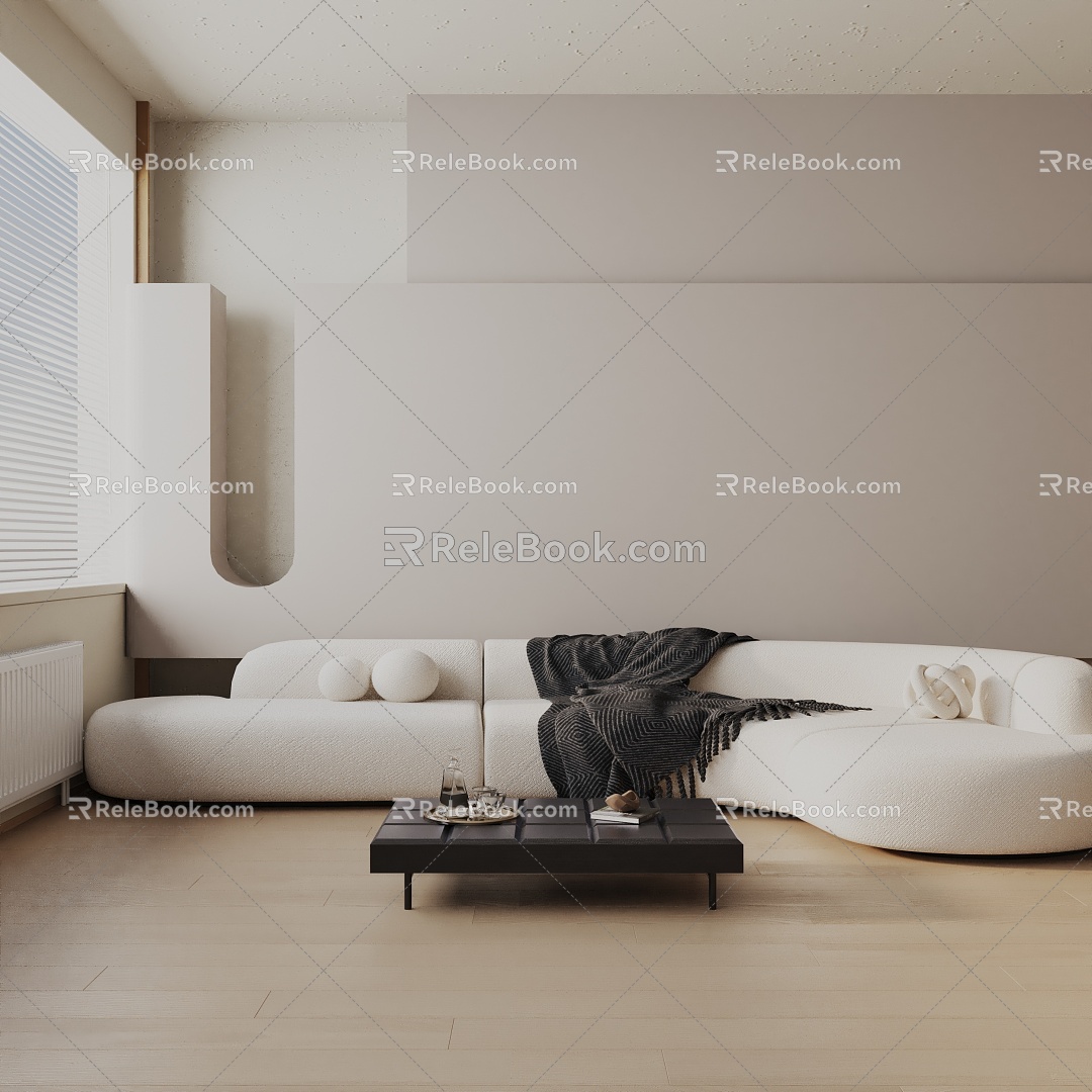 Modern three-seat sofa 3d model