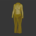 White Collared Long Sleeve Top With Dark Brown Flared Pants Outfit