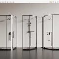 Modern Transparent Glass Shower Enclosures With Stylish Shower Head Fixtures And Designs