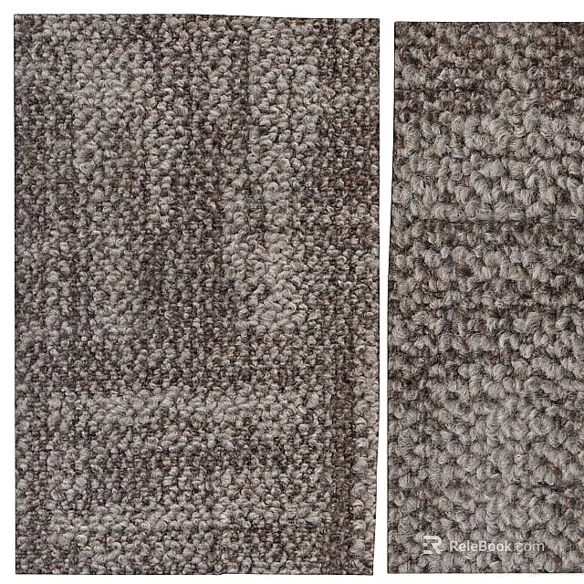 Gray Square Rug With Soft Textured Surface For Living Room Decor 3d model 
