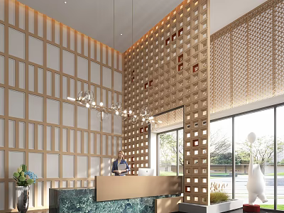 Front Desk Lobby 3d model