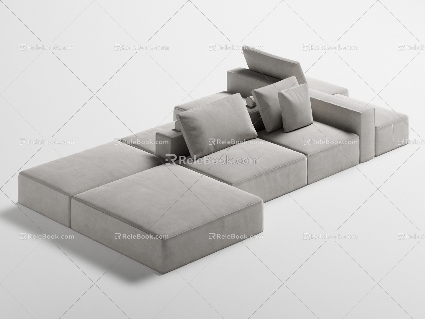 Cloth sofa Large flat sofa Double-sided sofa 3d model