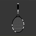 Professional Black And White Tennis Racket With Durable Frame And Grip