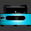 Blue KOKO Two Burner Gas Stove With Black Knobs And Control Panel 3d model