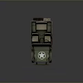 Classic Olive Green Military Jeep With Canvas Top Star Emblem And Off Road Tires