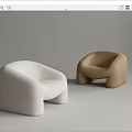 Modern Single Sofa Lazy Sofa 3d model