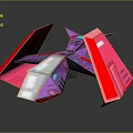 Colorful Abstract Geometric Structure With Red Pink Purple Polygonal Design