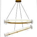 Elegant Modern Double Ring Chandelier With Transparent Glass And Metal Frame LED Lighting Fixture