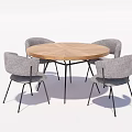 Modern Dining Table and Chair Combination Round Casual Table and Chair Negotiation Table and Chair 3d model