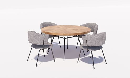 Modern Dining Table and Chair Combination Round Casual Table and Chair Negotiation Table and Chair 3d model