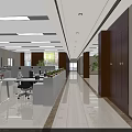 Modern Public Office Space With Open Layout Office Desks Potted Plants And Polished Floors