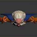 Cartoon Wizard Character With Long Beard Blue Cape Purple Orange Robes And Yellow Shoulders