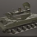 Military Armored Functional Vehicle With Tracked Chassis Turret Cannon And Antenna