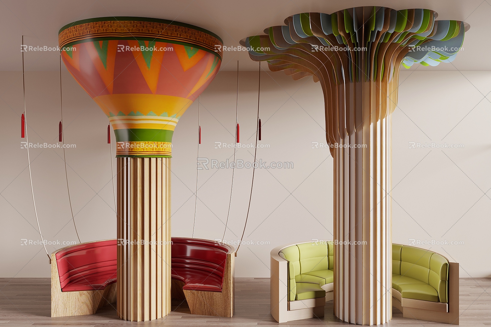 Modern Column Special-shaped Column Modeling Column Decorative Column Card Seat Sofa Curved Card Seat 3d model