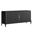 Black Entryway Side Cabinet With Modern Design And Decorative Legs For Storage