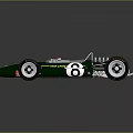 Vintage Lotus Racing Car With Green Yellow Body Number 8 And Streamlined Design