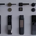 Modern password lock fingerprint lock electronic lock smart lock 3d model